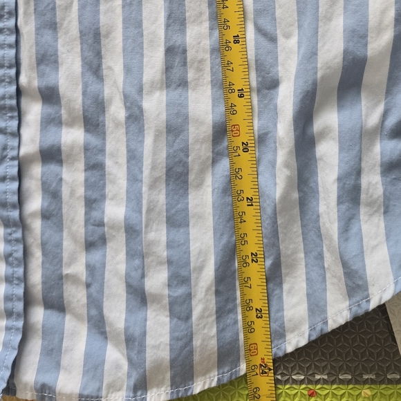 Lauren Blue and White Striped Shirt with Lace Detail Size MP - Picture 12 of 16